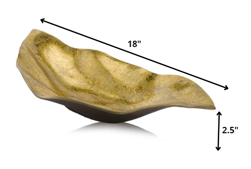 18" Gold Modern Wavy Aluminum Centerpiece Bowl