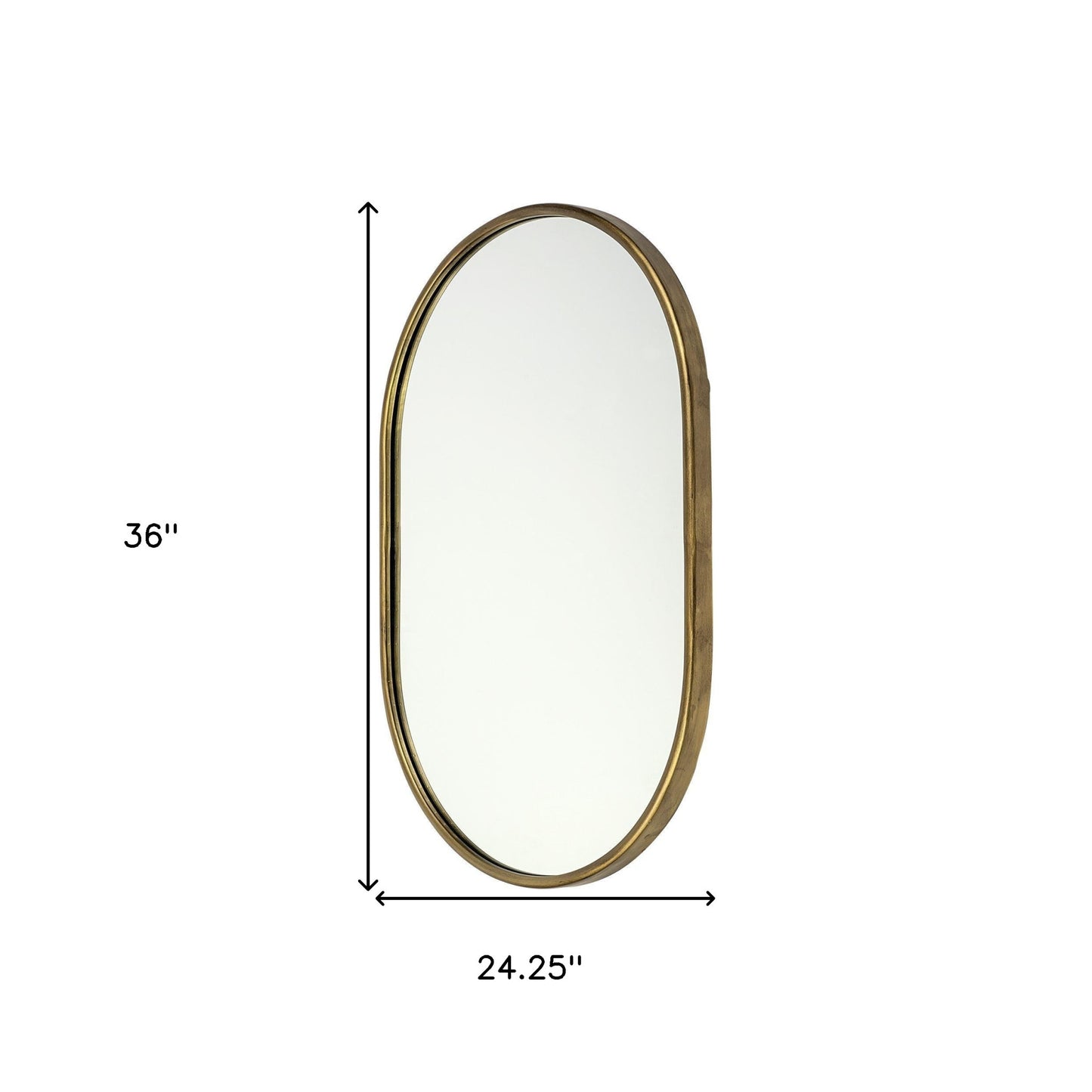Gold Oval Accent Metal Mirror