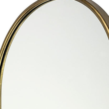 Gold Oval Accent Metal Mirror