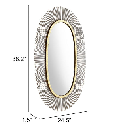 38" Black Oval Accent Mirror