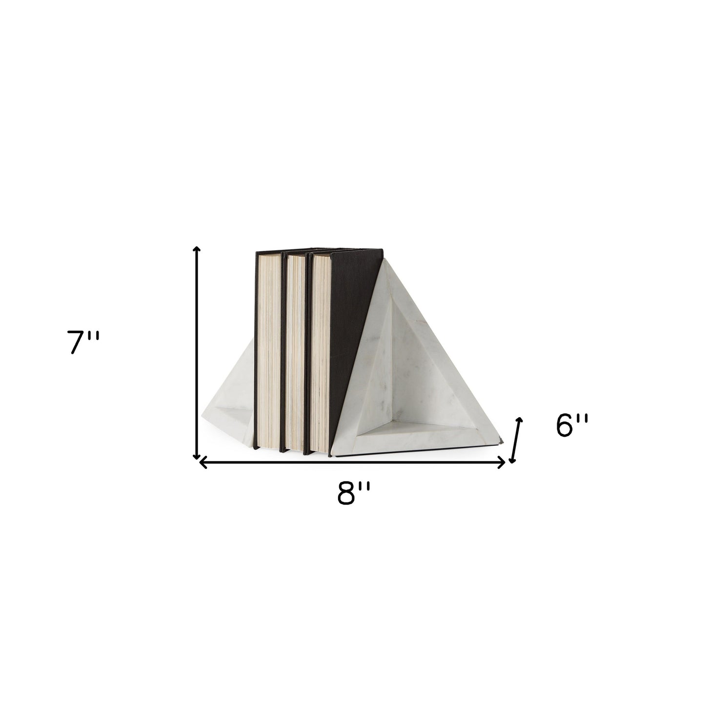 3D Modern Triangle Marble Bookends
