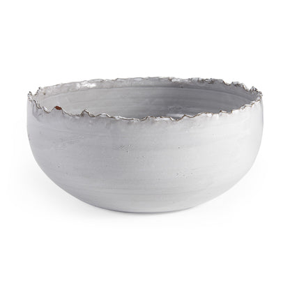 Artisan Gray White Ceramic Centerpiece Bowl