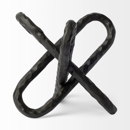 Black Textured Metal Chain Link Sculpture