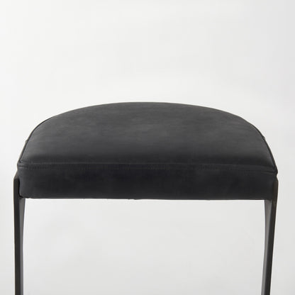 35" Black Iron Backless Bar Chair