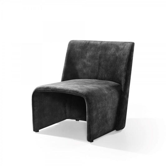 28" Dark Grey Velvet Solid Color Side Chair