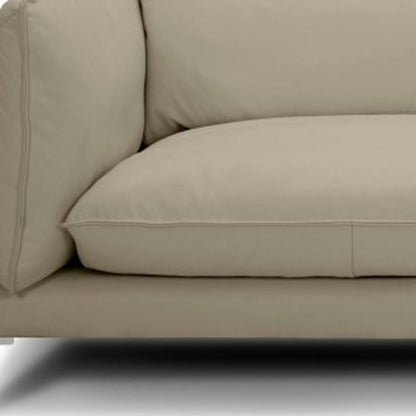 96" Taupe Top Grain Leather Sofa