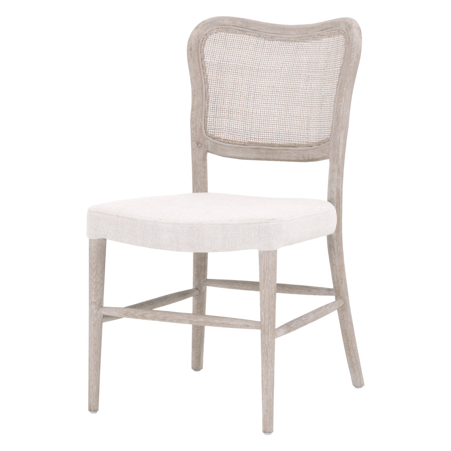 Set Of Two Bisque And Light Gray Upholstered Polyester Bentwood Back Side Chairs