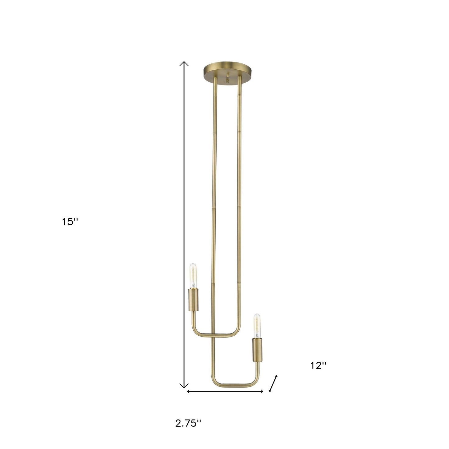Perret 2-Light Aged Brass Pendant