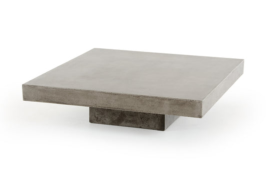 43" Gray Concrete Modern  Square Coffee Table