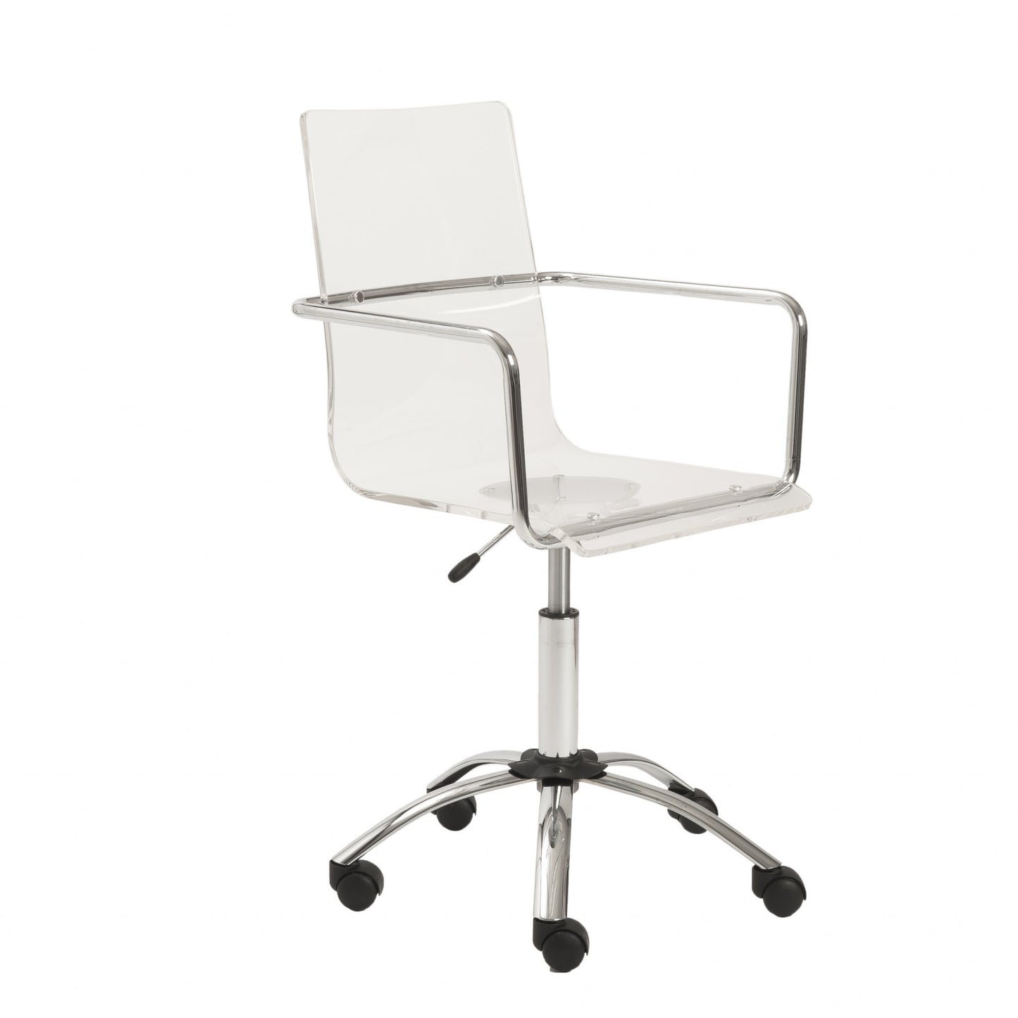 White Swivel Adjustable Task Chair Plastic Back Steel Frame