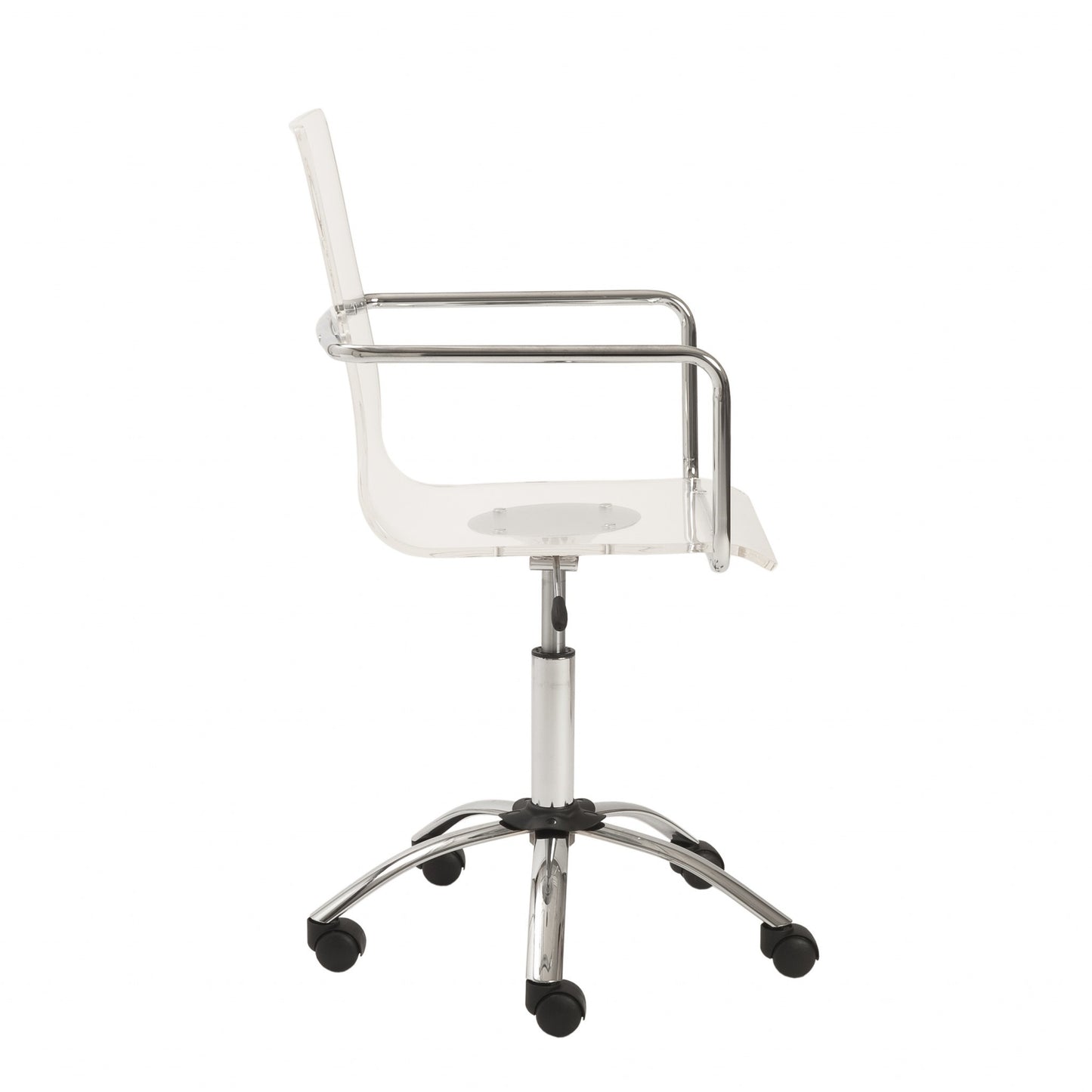 White Swivel Adjustable Task Chair Plastic Back Steel Frame