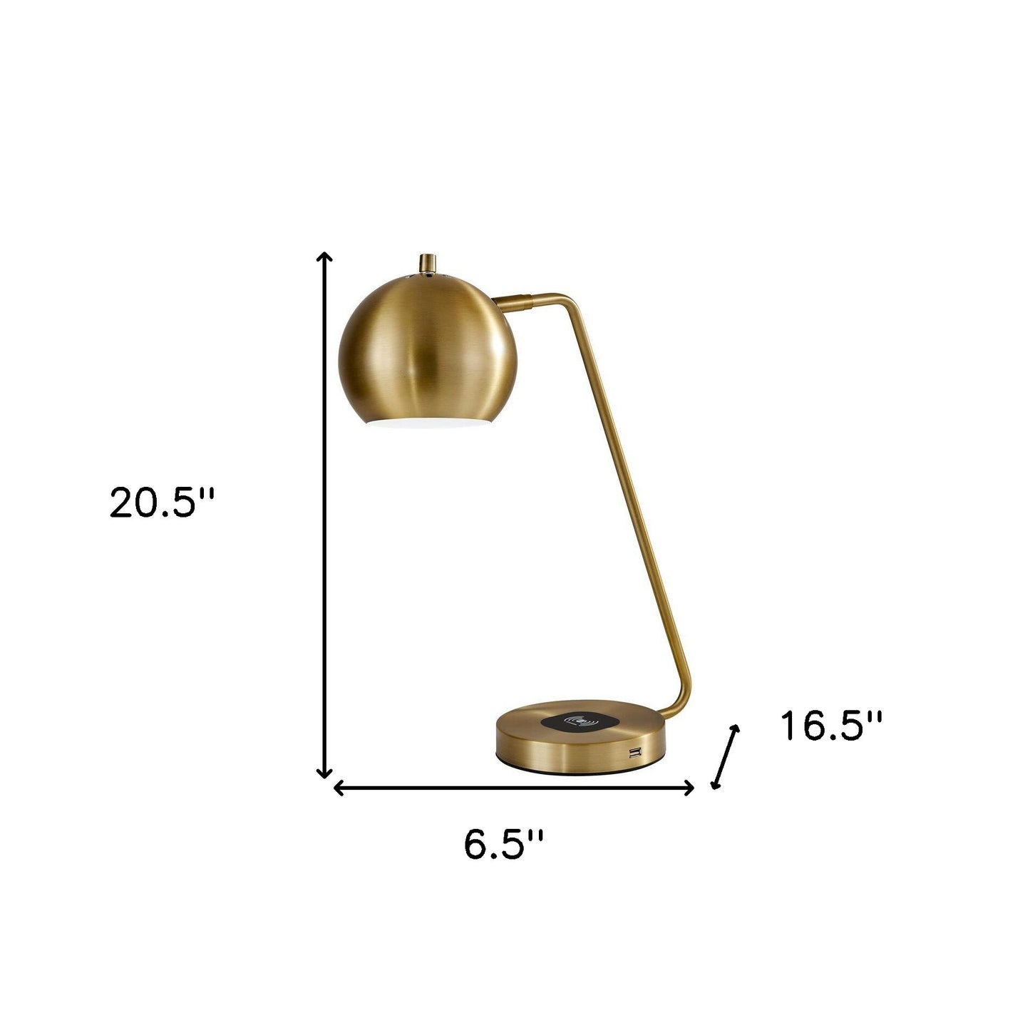 21" Gold Metal Desk Table Lamp With Gold Shade