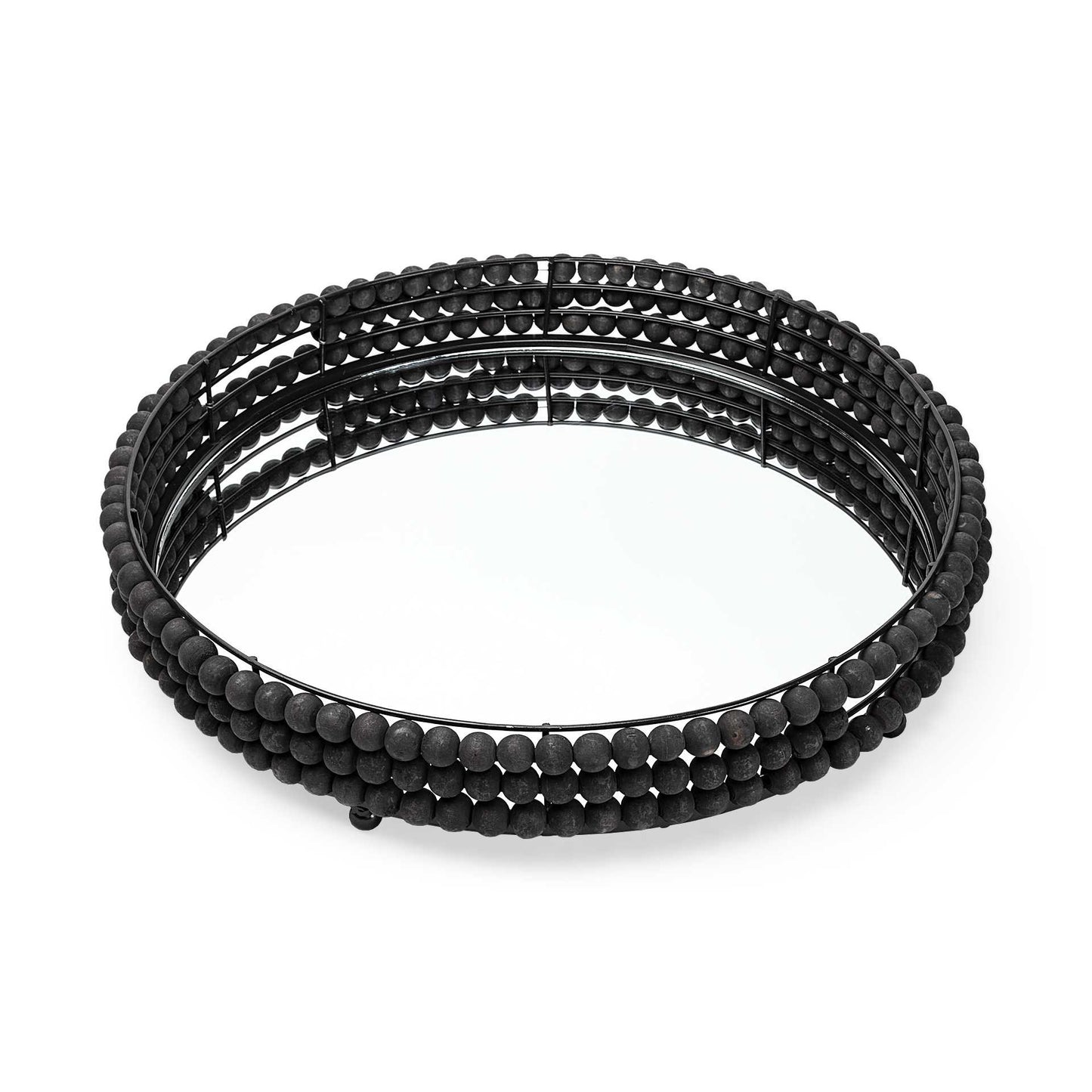 Destin Beaded Tray - Black