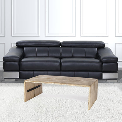 Rectangular Solid Wood Top And Base Coffee Table