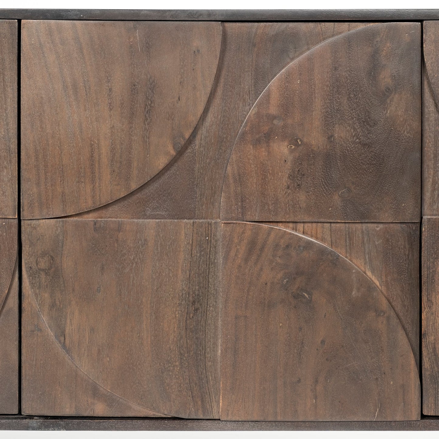 Brown Solid Mango Wood Finish Sideboard With 4 Cabinet Doors