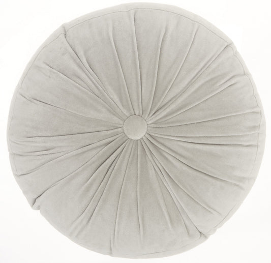 Lonny Gray Tufted Round Throw Pillow
