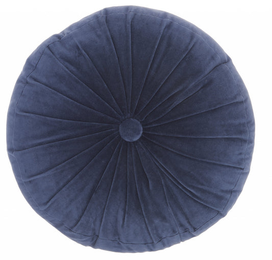 Lonny Navy Tufted Round Throw Pillow