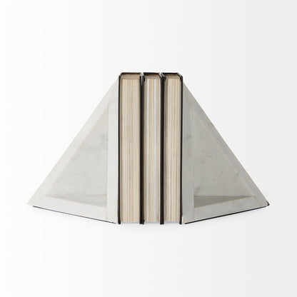 3D Modern Triangle Marble Bookends