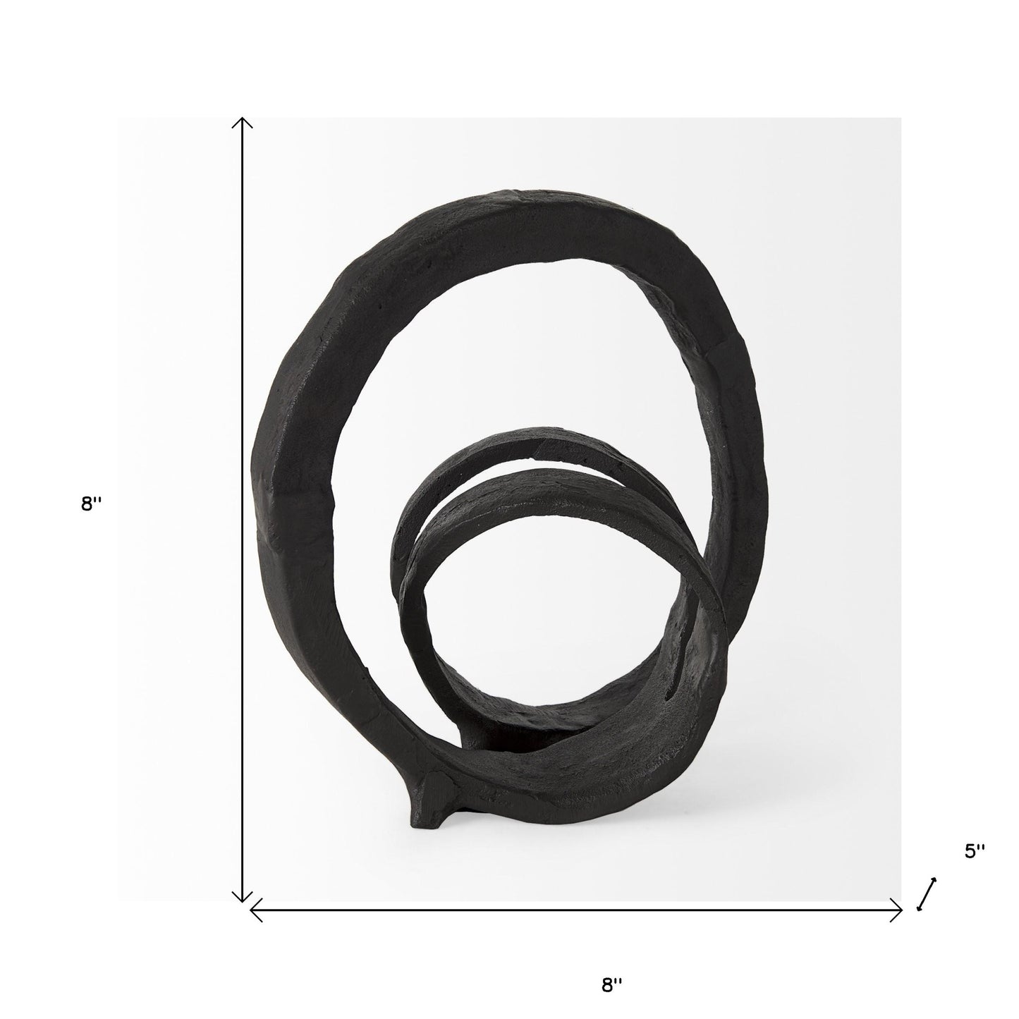 Black Metal Ribbon Loop Sculpture