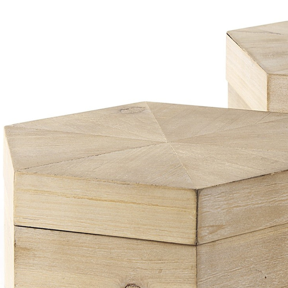 Set Of Two Hexagonal Wooden Boxes