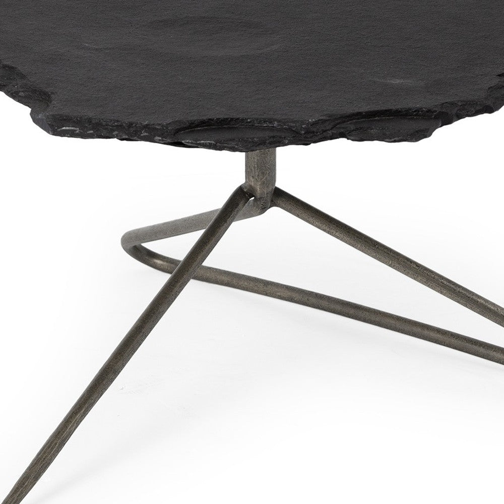 Black Slate Iron Framed Coffee Table