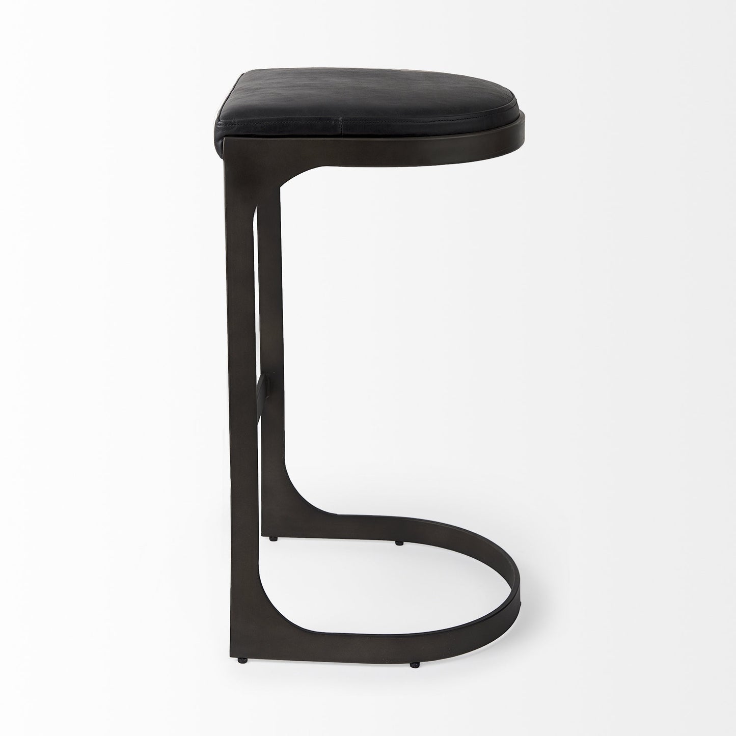 35" Black Iron Backless Bar Chair