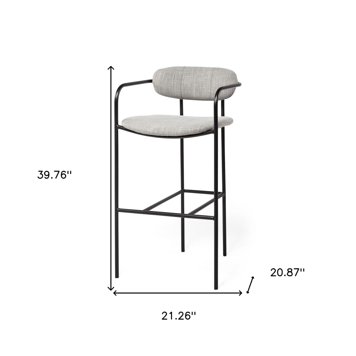 29" Grey Steel Bar Chair