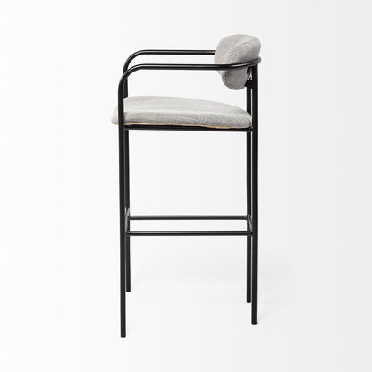 29" Grey Steel Bar Chair