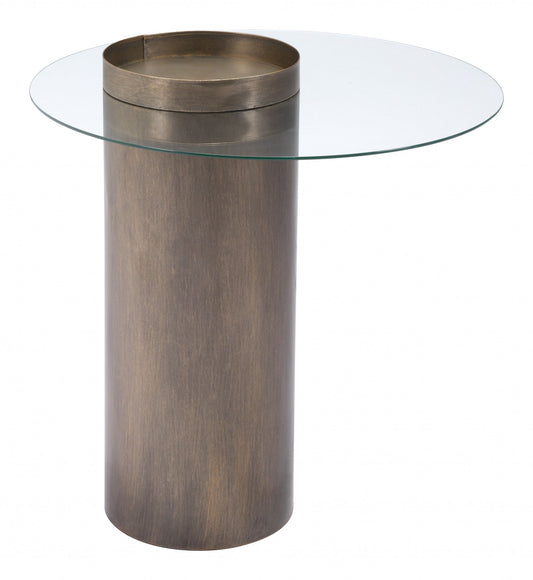 Contemporary Antique Gold End Table