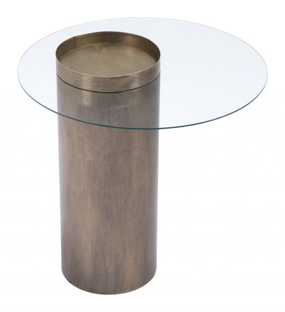 Contemporary Antique Gold End Table