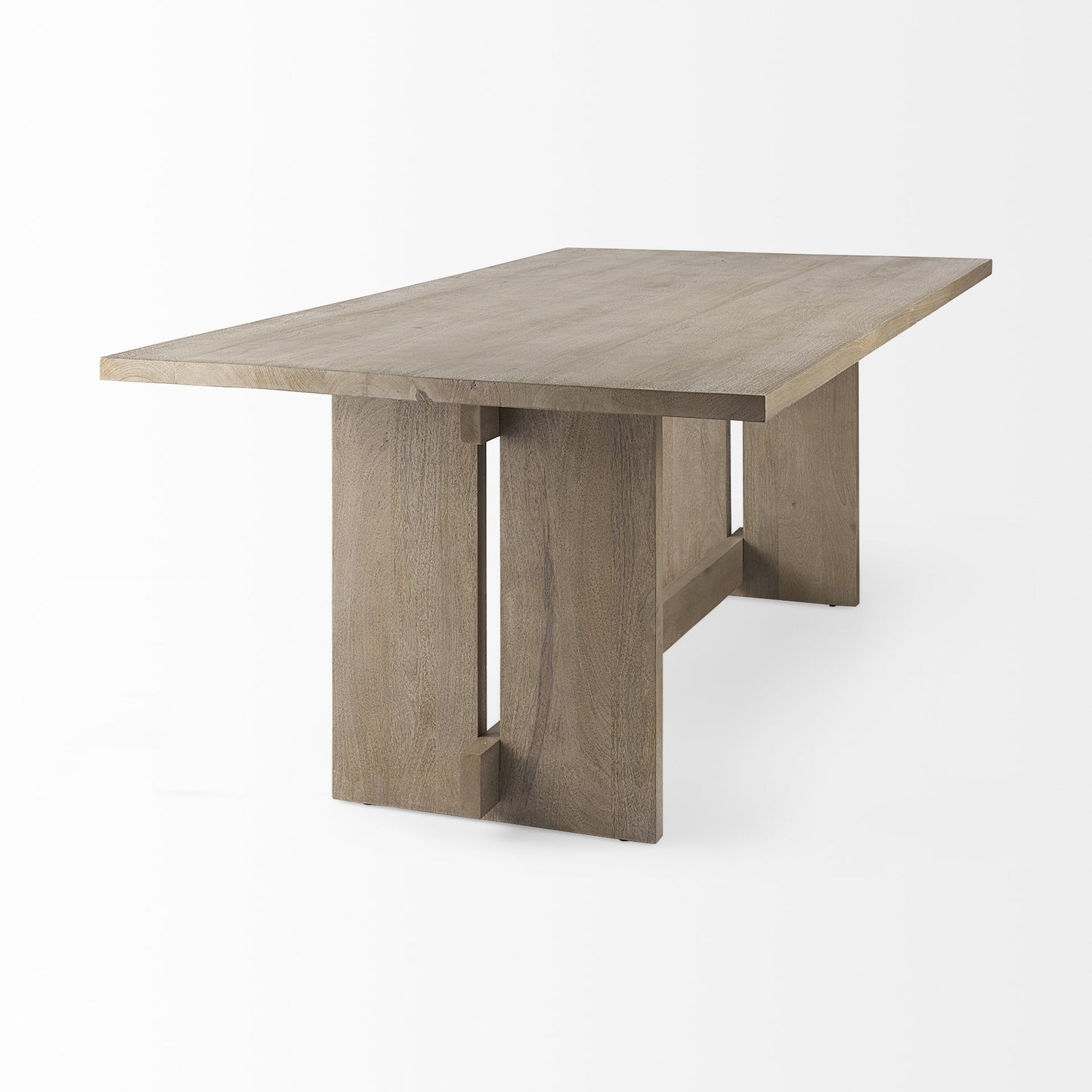 Light Brown Modern Rustic Wooden Dining Table