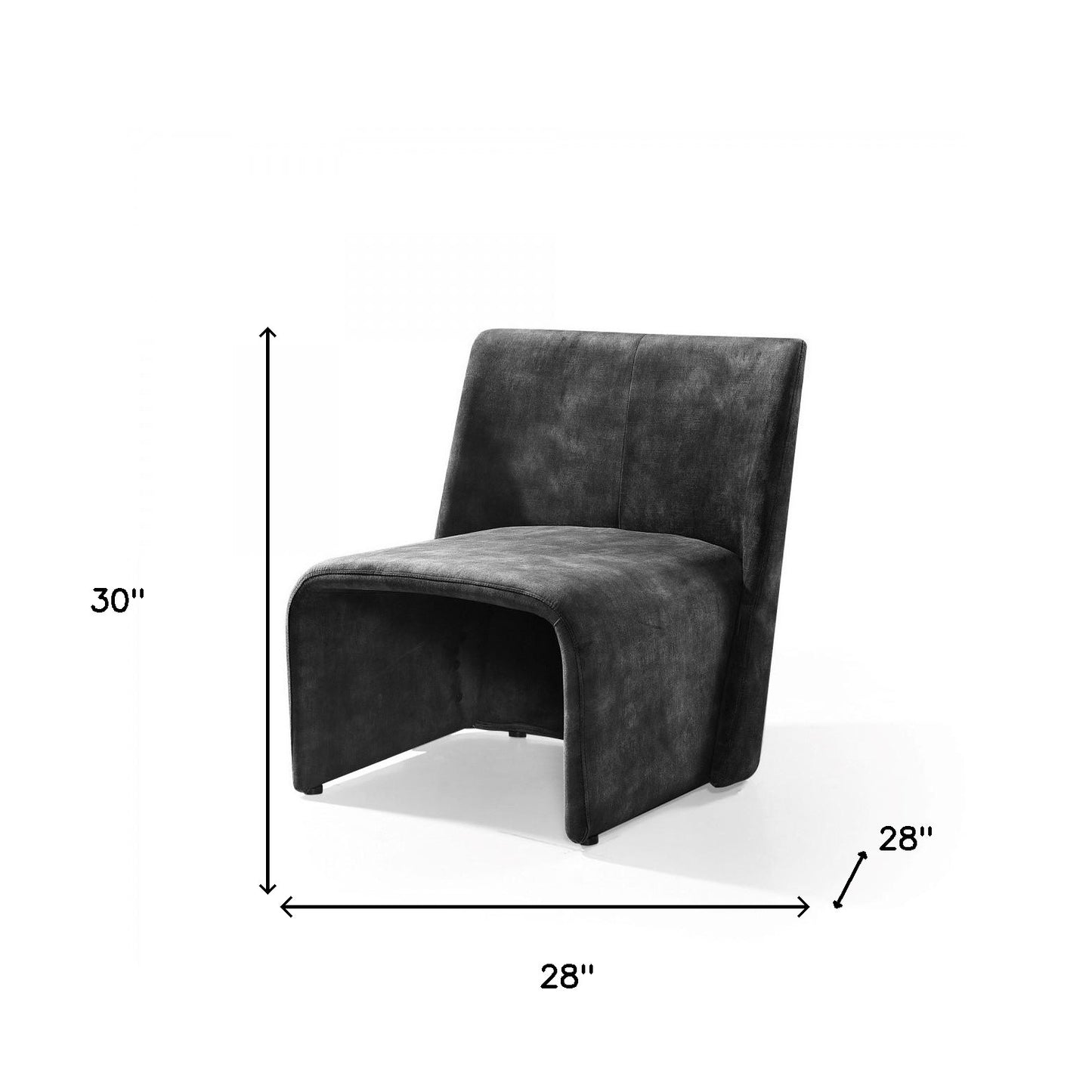 28" Dark Grey Velvet Solid Color Side Chair