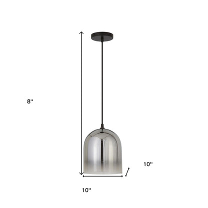 10" Gray Smoked Glass Dimmable Bell Shape Pendent Ceiling Light