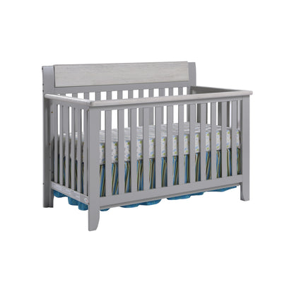 Gray Solid and Manufactured Wood Standard Four In One Convertible Crib