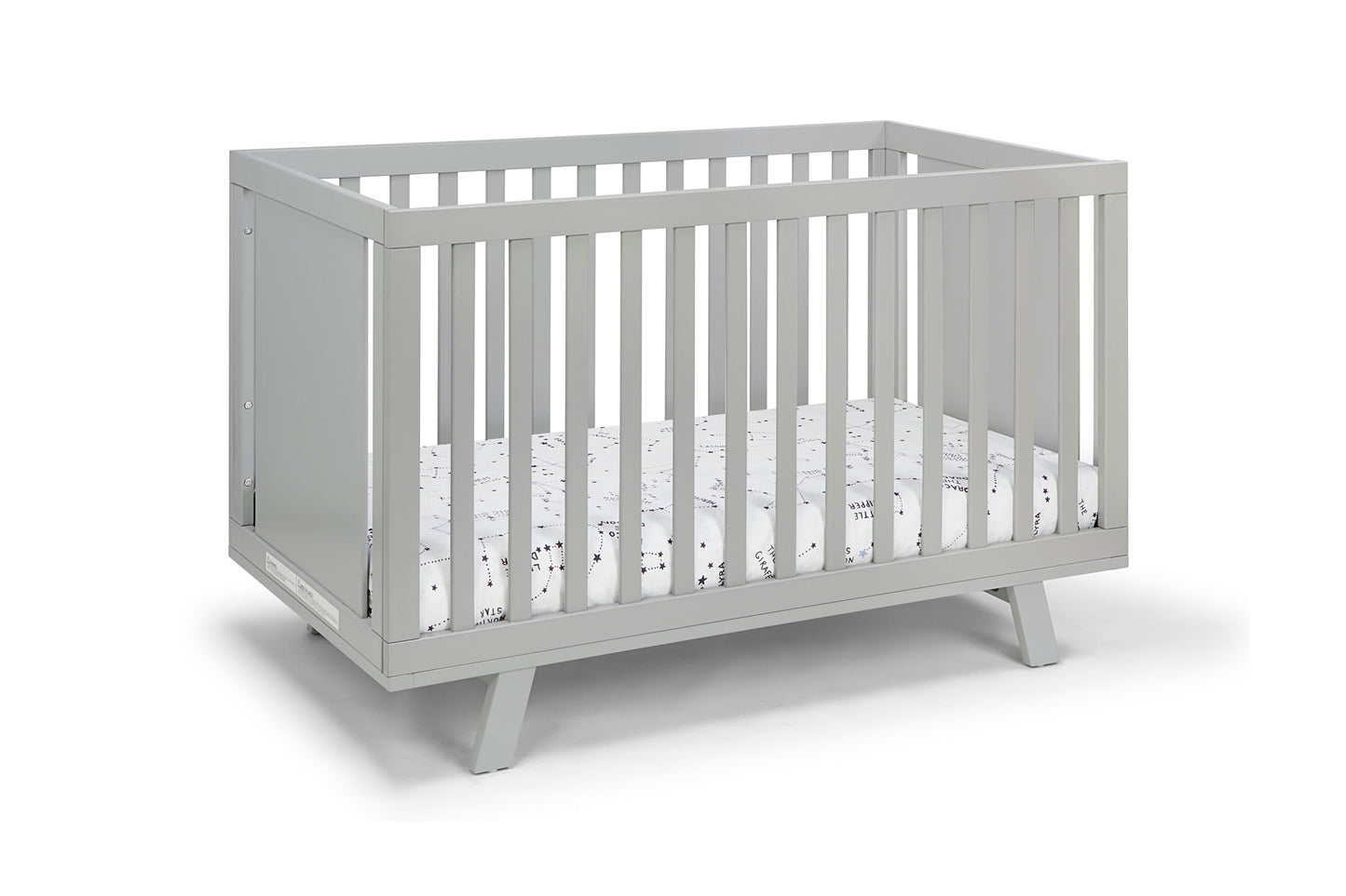 Light Gray Solid and Manufactured Wood Standard Three In One Convertible Crib